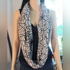 Spider Web Black & White Infinity Scarf